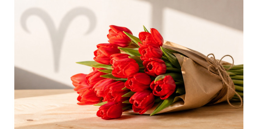 Aries — the zodiac's flower: tulip, honeysuckle, and the scarlet bouquet