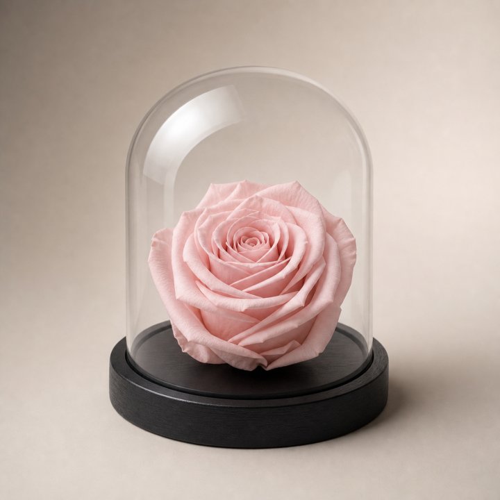 Forever Powder Pink Rose in Glass Dome in Yerevan