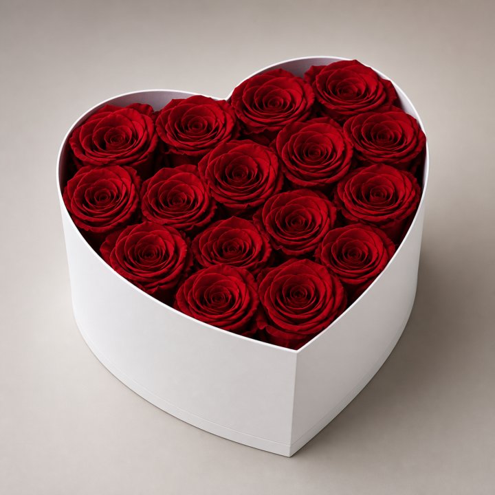 Thirteen Forever Red Roses in Heart Box in Yerevan
