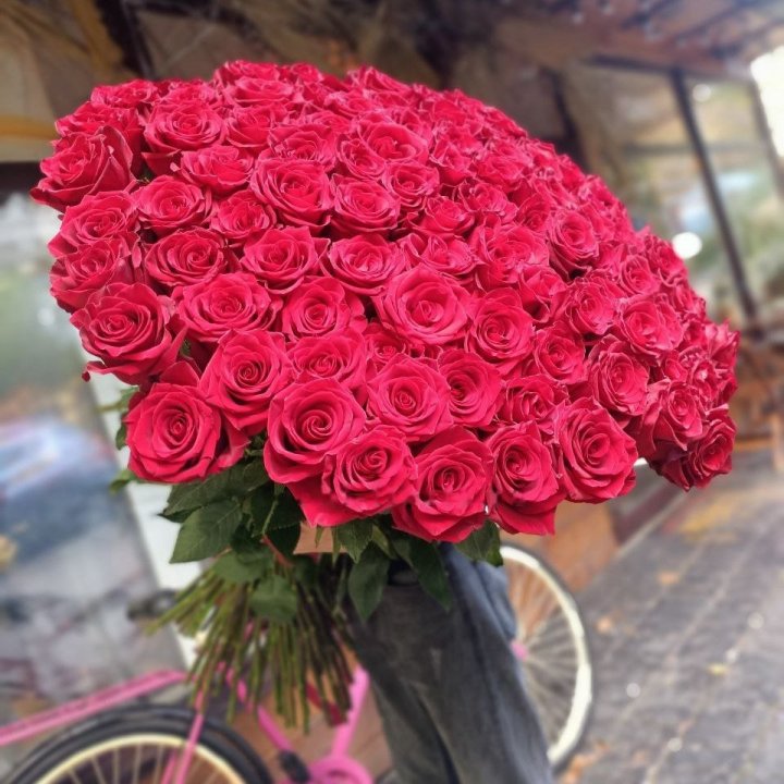 Bouquet of Tall Dutch Roses in Baku