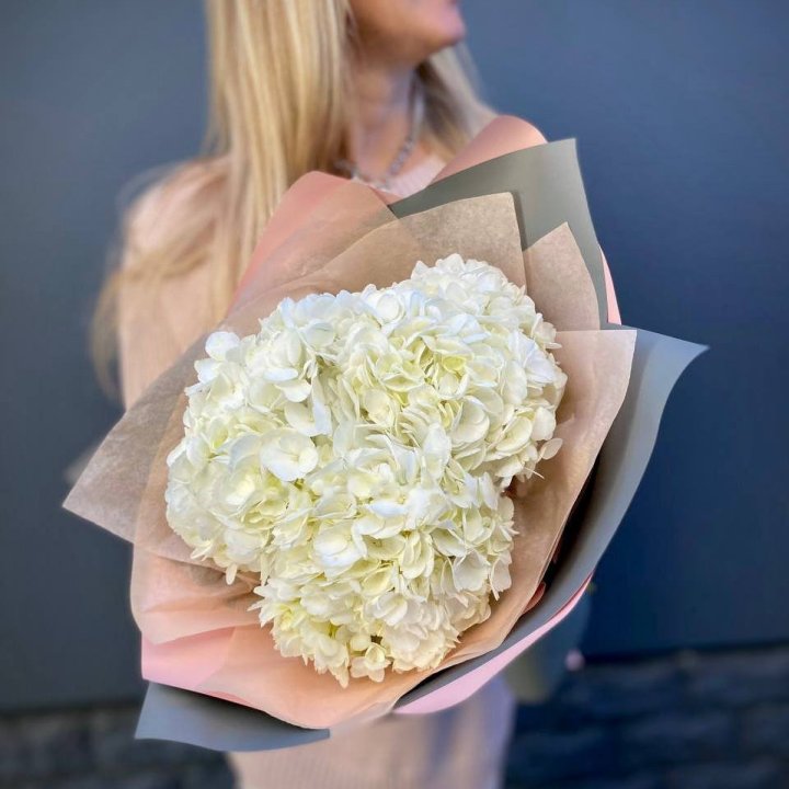 Bouquet of Three White Hydrangeas in London