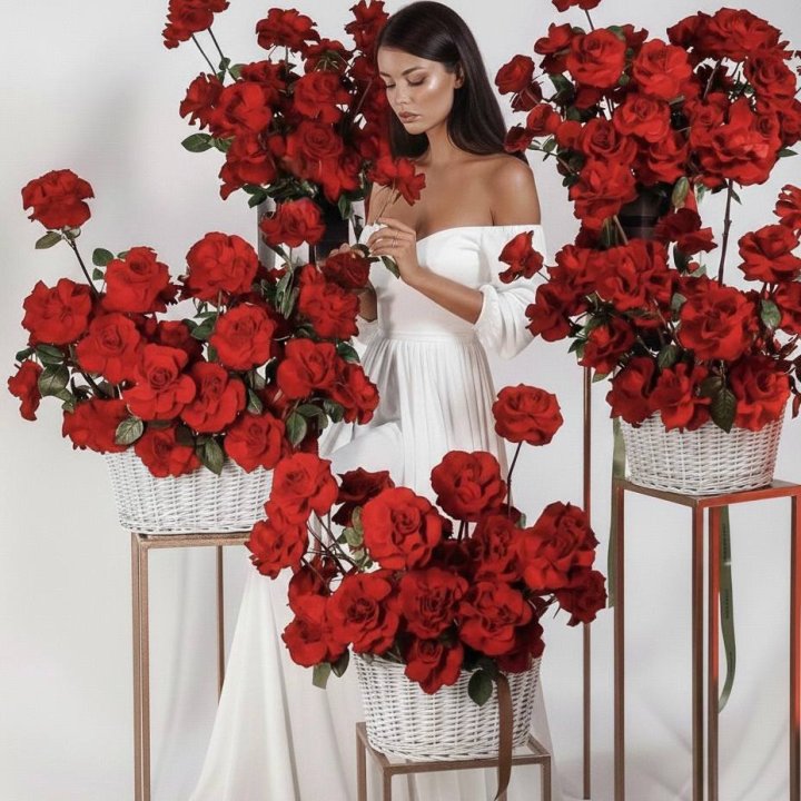 Set of Red French Roses in Fethiye