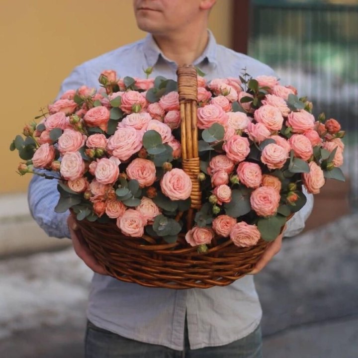 Basket of 101 Peony Roses in Bangalore