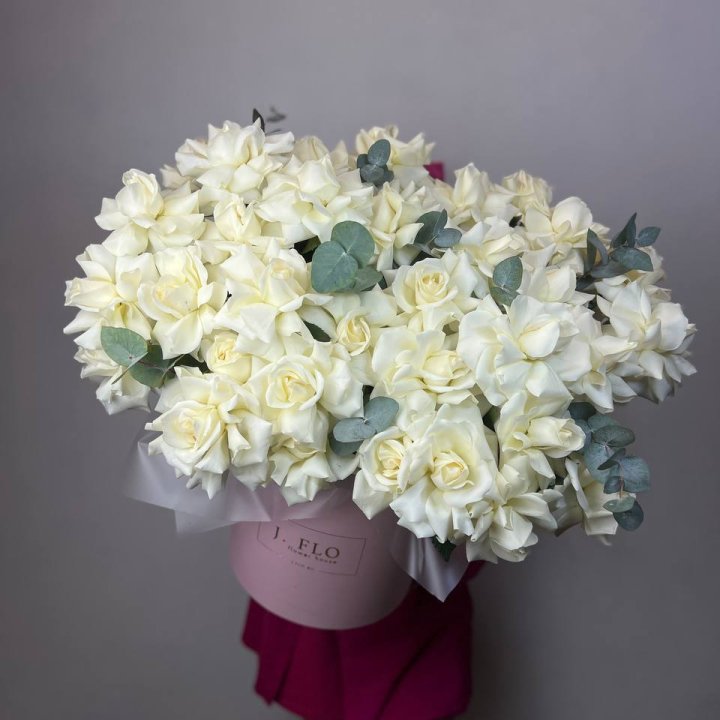37 White Roses in a Box in Antwerp