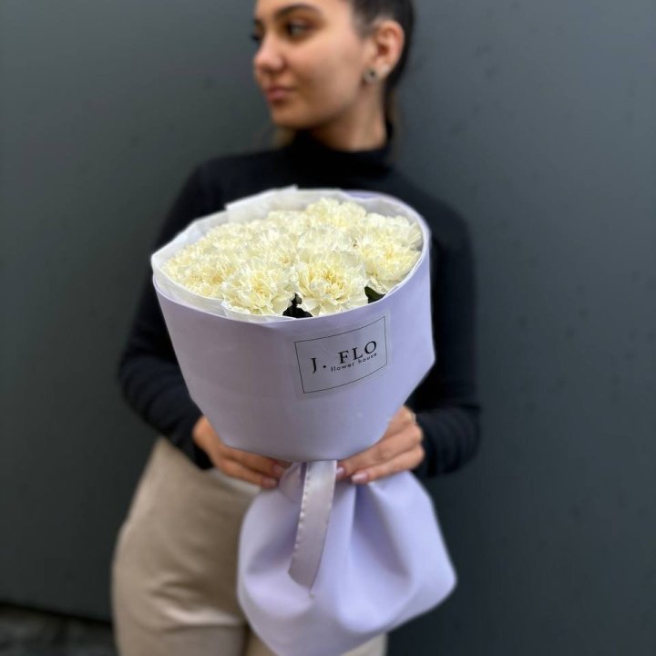 White Dianthus Bouquet in Copenhagen