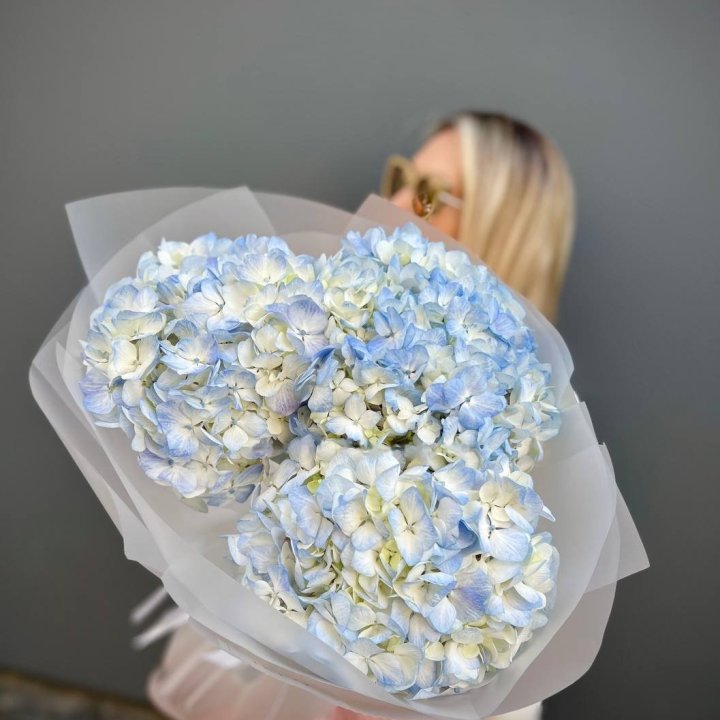 Bouquet of 3 Blue Hydrangeas in Okurcalar