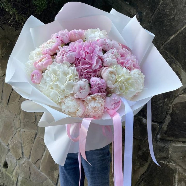 "Peonies and Hydrangeas" Bouquet in Batumi