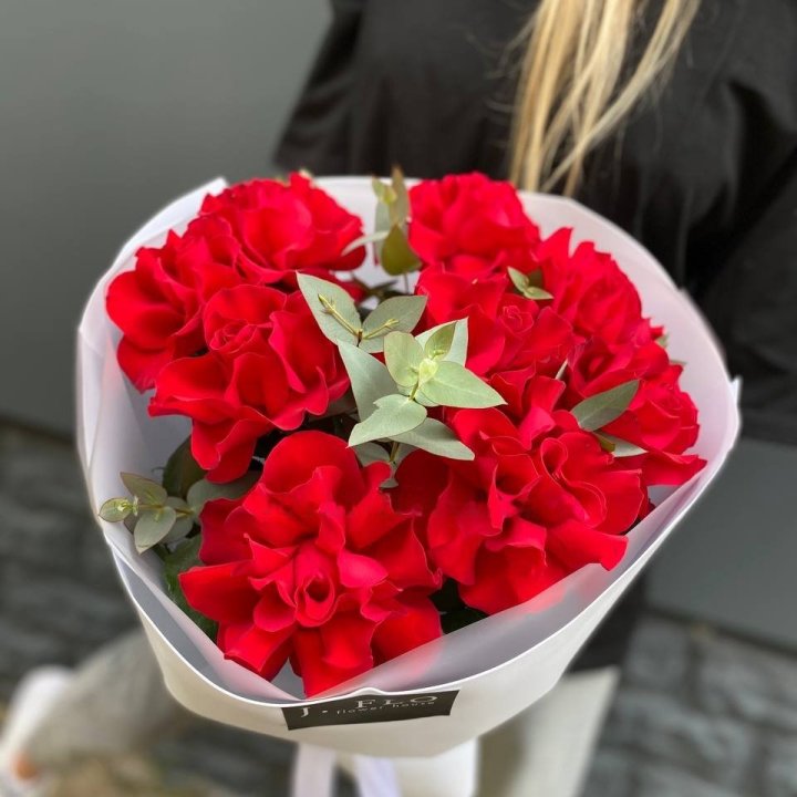 9 Red French Roses