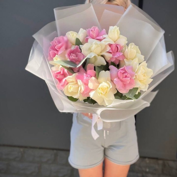 15 White and Pink Roses in Sharjah
